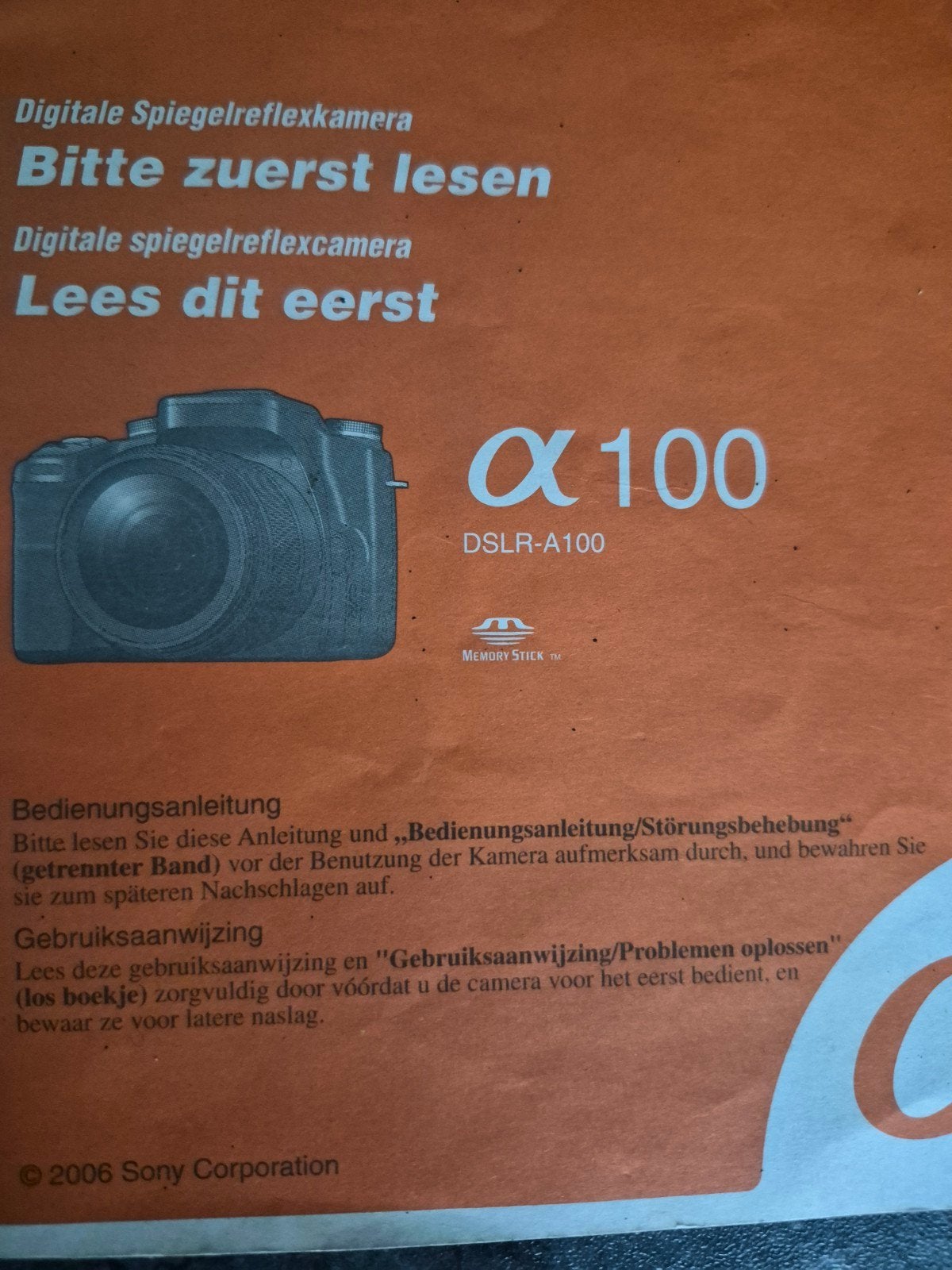 Sony A 100 digitaal 18-70 mm Goed Lezen!, Ophalen of Verzenden, Sony