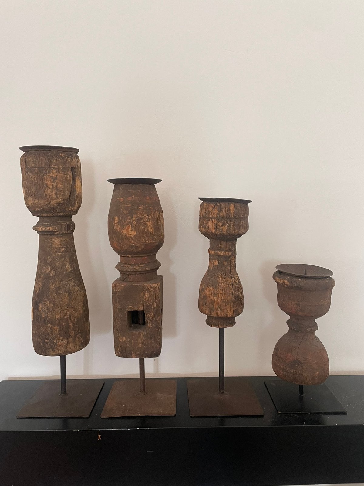 Diverse houten kandelaars op statief, ., Ophalen of Verzenden, Zo goed als nieuw, .