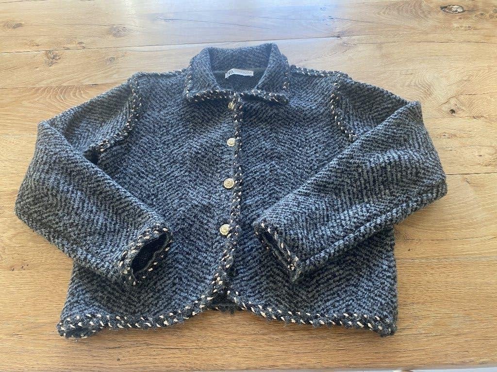 Grijs/zwarte cardigan Zara, Maat 38/40 (M), Zara, Ophalen of Verzenden, Grijs