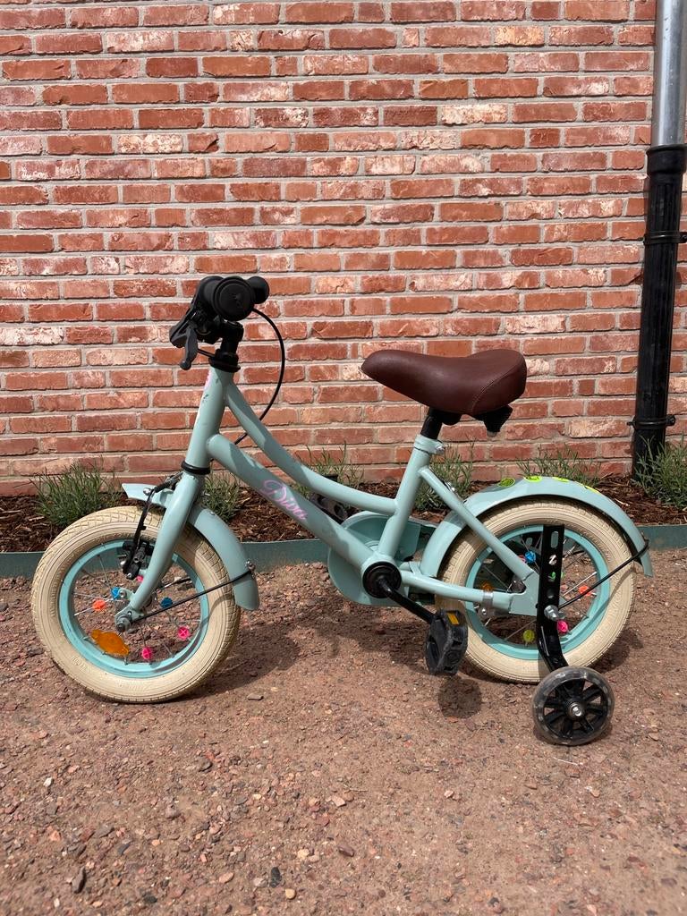 Kinderfiets met steunwieltjes, bagagedrager en stuurdrager, Enlèvement, Utilisé, Frein à rétropédalage, Stabilisateurs