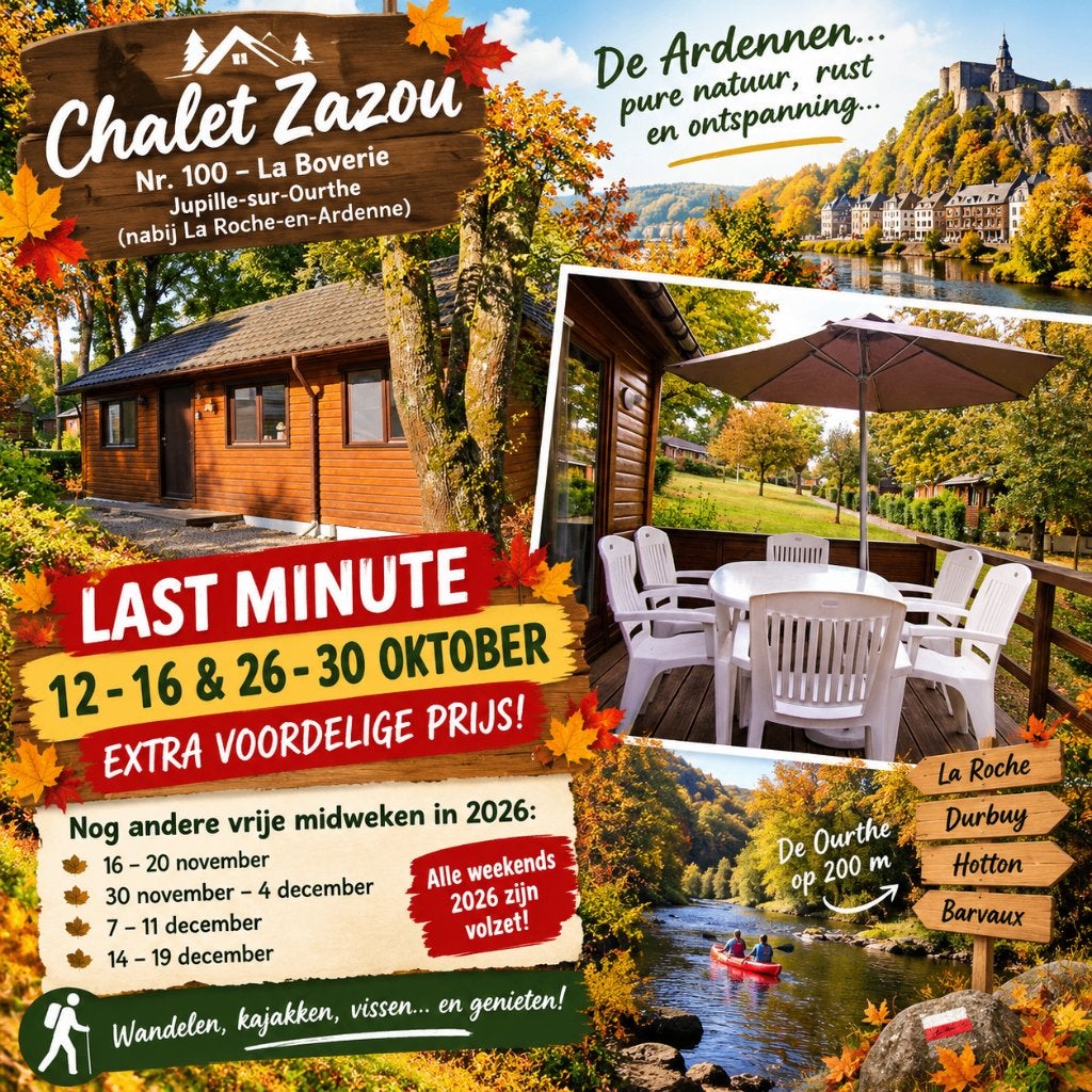 Chalethartje Ardennen.LAASTE VRIJE MIDWEKEN AAN LASTMINPRIJS, Jupille sur ourthe, En direct du propriétaire, 2 pièces, Maison individuelle