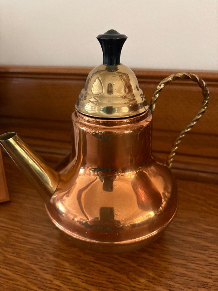 Klassieke koperen messing theepot, Antiquités & Art, Antiquités | Bronze & Cuivre, Enlèvement ou Envoi, Cuivre