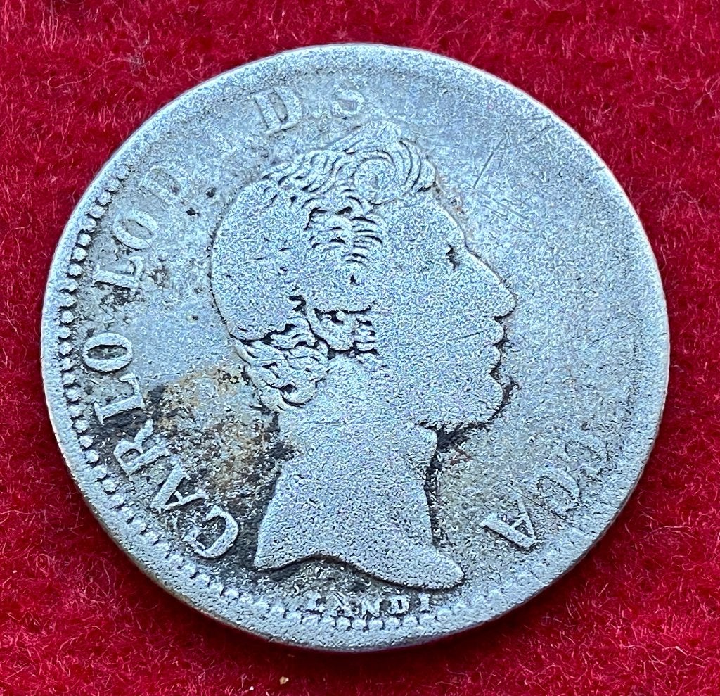 Zeer zeldzaam - 2 Lire zilveren munt 1837 Ducca Di Lucca, Ophalen of Verzenden, Zilver