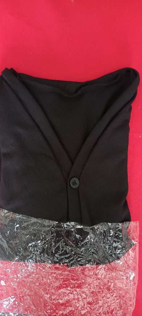 Vest met lange mouwen en knopen, zwart, unisex, Kleding | Heren, Truien en Vesten, Andere, Zwart, Nieuw, Ophalen of Verzenden