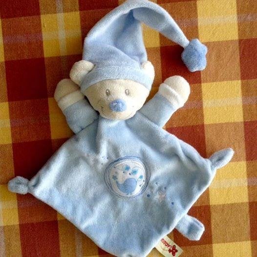 Set van 4 baby knuffeldoekjes/doudous Nicotoy, Doudou & Cie, Kinderen en Baby's, Met geluid, Ophalen of Verzenden, Zo goed als nieuw