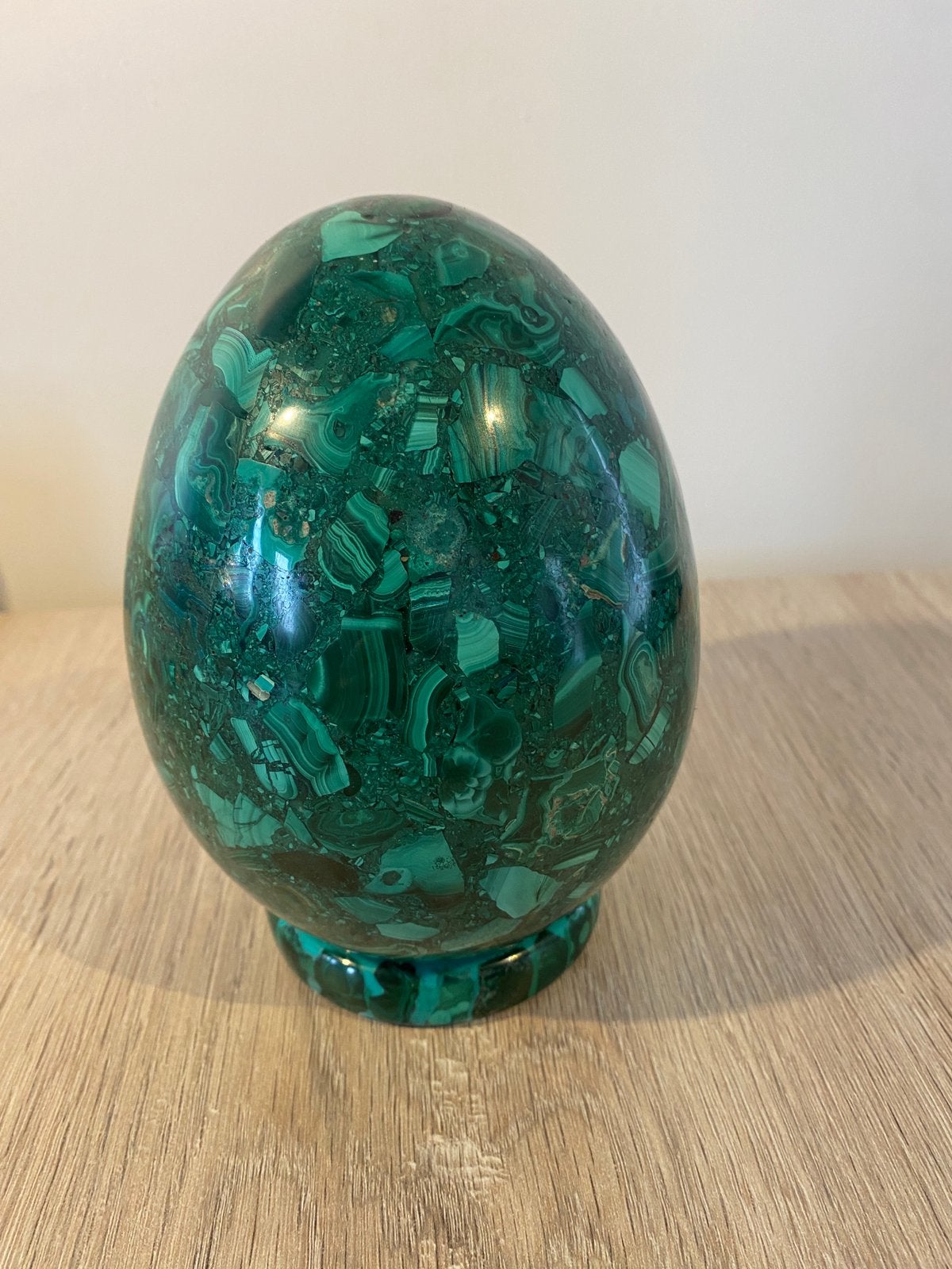 Œuf décoratif en malachite naturelle – 2,596 kg, Ophalen