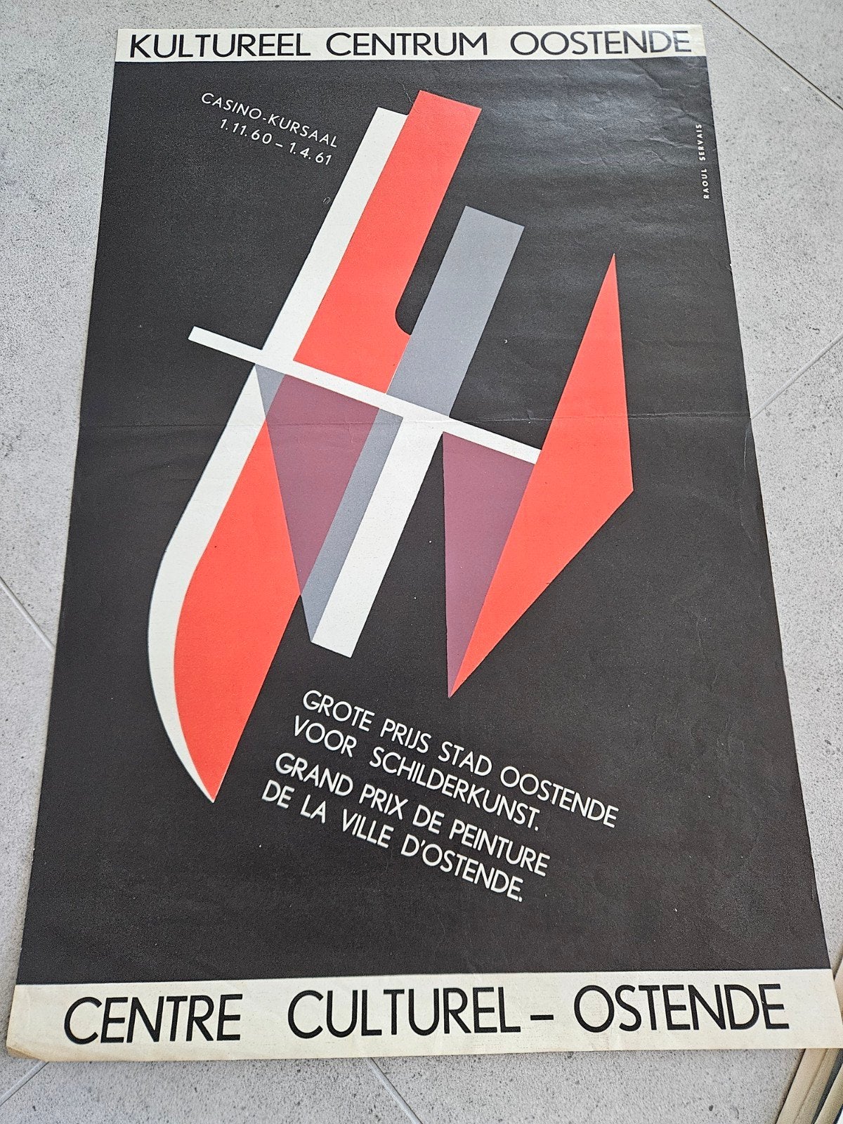 Originele affiche Oostende 1961 Raoul Servais, Verzamelen, Verzenden
