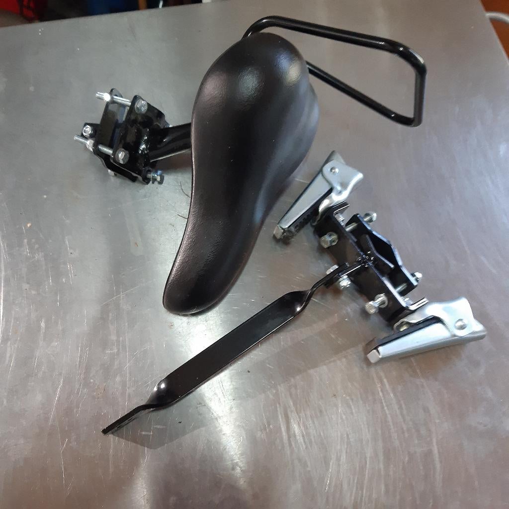 Fietsstoel kleuter/jong kind herenfiets, Fietsen en Brommers, Voetsteuntjes, 0 t/m 18 kg, Voorzitje, Nieuw