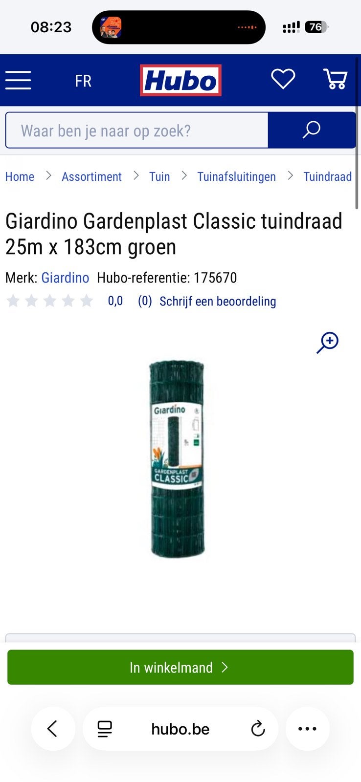 Tuindraad, Ophalen, Nieuw