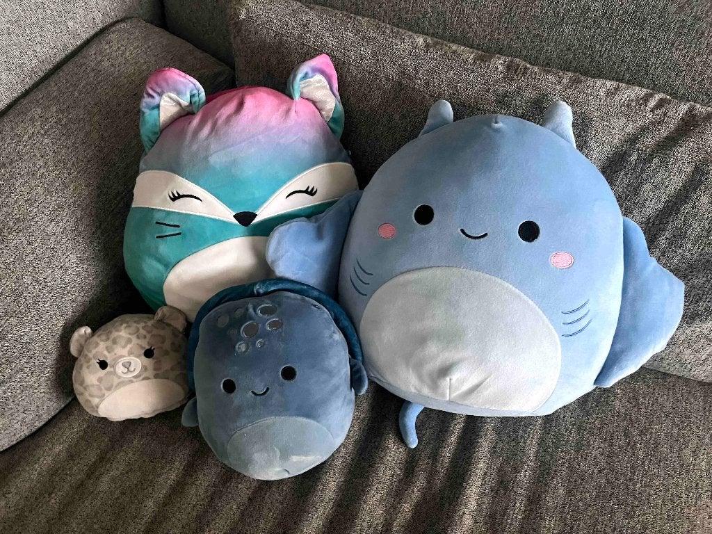 4 superzachte squishmallow knuffels, Ophalen, Zo goed als nieuw, Middelgroot (20 tot 80 cm), Squishmallow