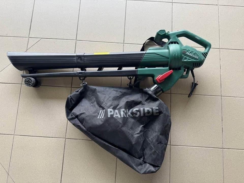 Parkside 2600W bladstofzuiger, Tuin en Terras, Bladblazers, Gebruikt, Handgedragen, Elektrisch, Met opvangzak, Met versnipperfunctie
