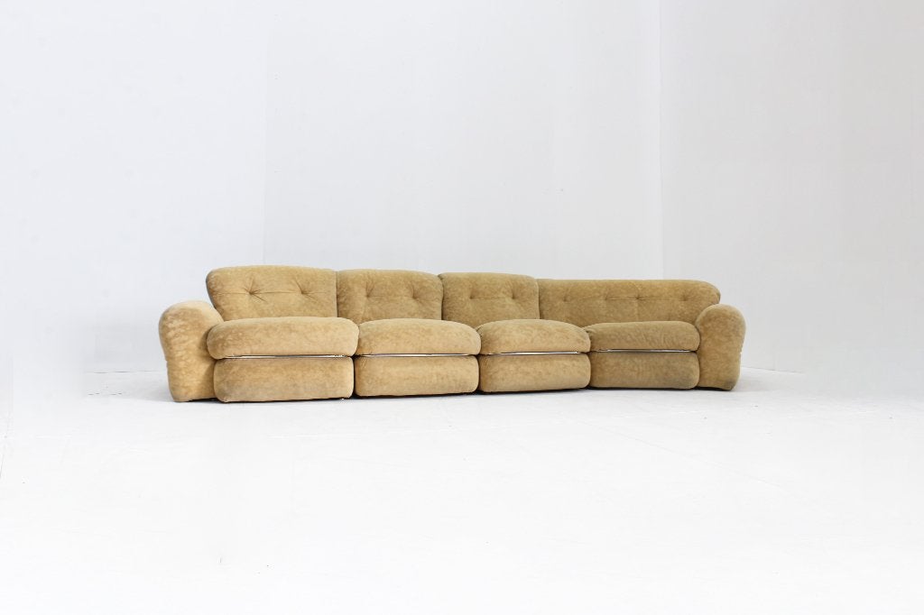 Vintage Italiaanse ronde modulaire sofa 1970s, Ophalen of Verzenden