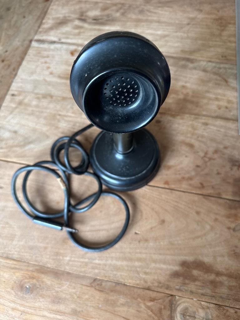 Bakeliet switchboard candlestick microfoon / telefoon, Telecommunicatie, Ophalen of Verzenden, Gebruikt, Bakeliet