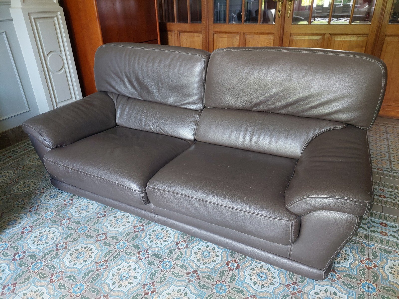Fauteuil 3 places, Maison & Meubles, Enlèvement, Cuir