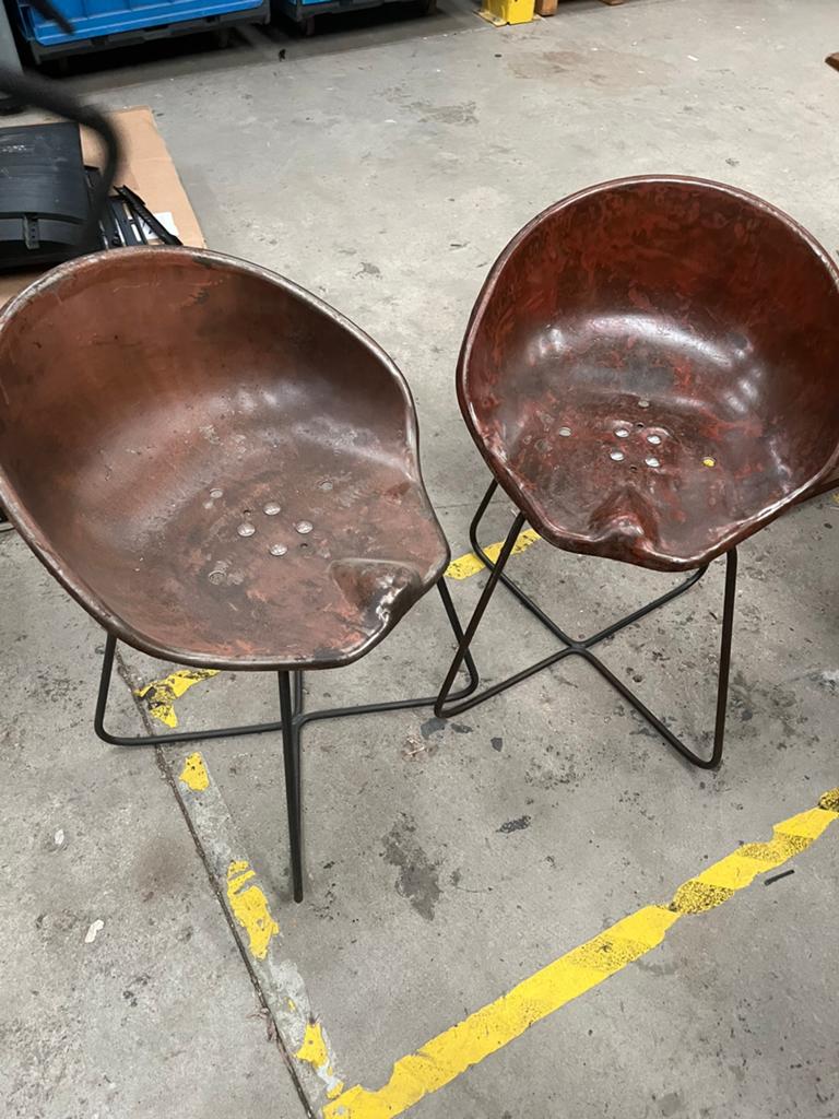 6 unieke stoelen - ijzer, Huis en Inrichting, Stoelen, Ophalen, Zo goed als nieuw