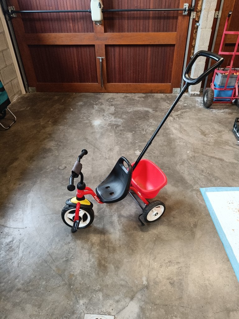 Kinderfietsje, Fietsen en Brommers, Fietsen | Driewielers, Ophalen, Gebruikt, Puky, Duwstang