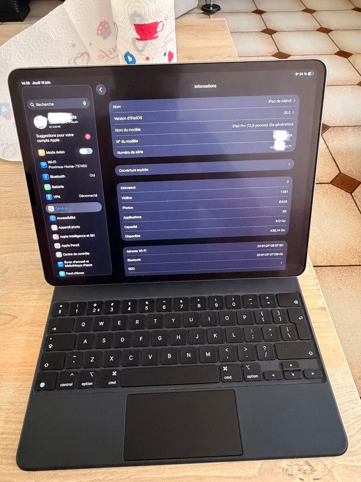 Ipad Pro M2 512gb, 13 pouces ou plus, Comme neuf, Enlèvement, Apple iPad Pro