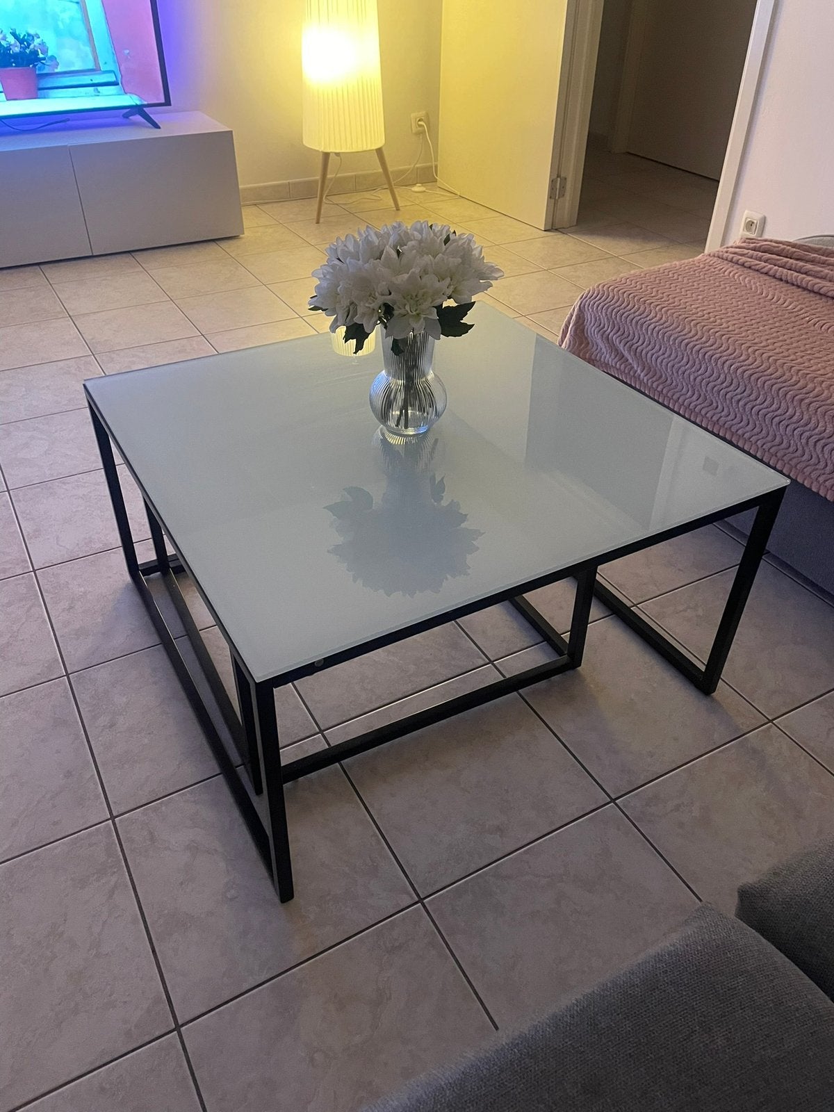 2 tables en verre., Huis en Inrichting, Ophalen, Zo goed als nieuw, Glas