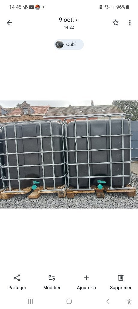 Cuve 1000l noire, Enlèvement, Comme neuf