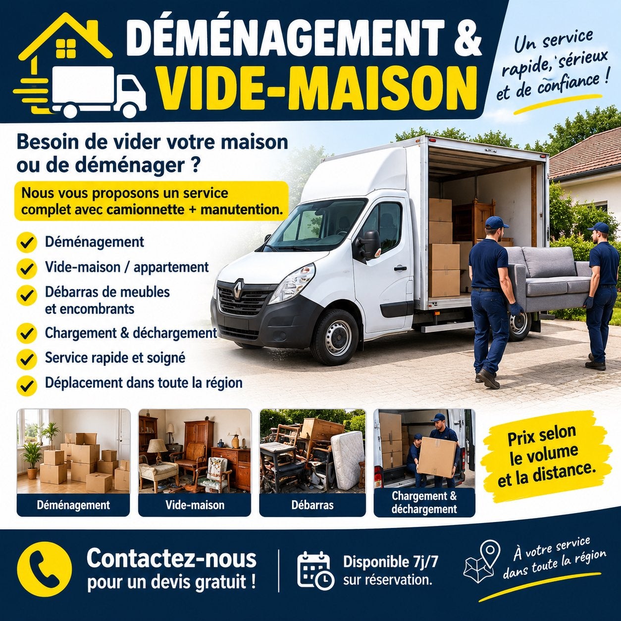 Déménagement & vide maison, Enlèvement