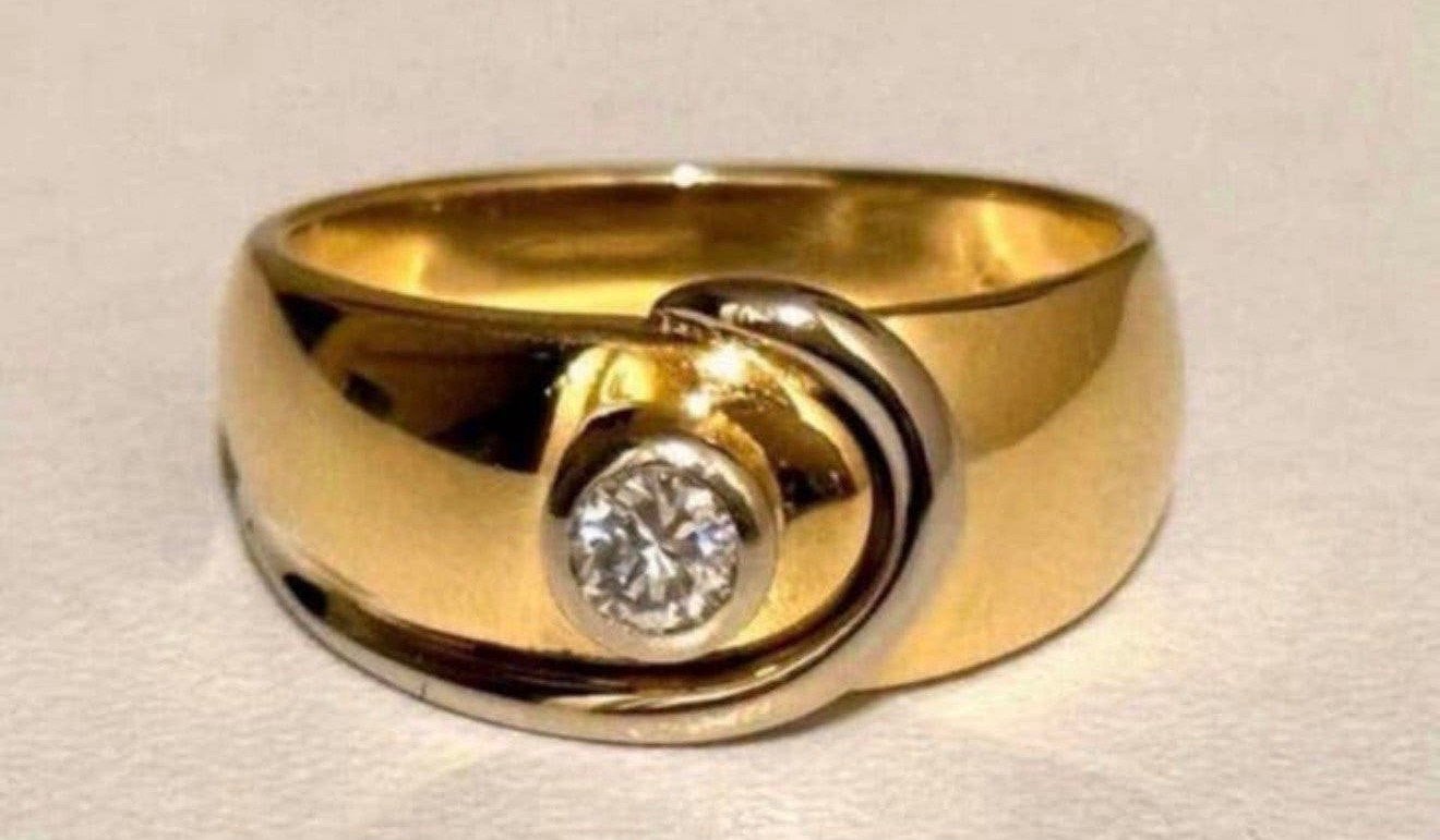 Prachtige 18 karaat gouden ring met natuurlijke VS1 diamant!, Geel, Ophalen of Verzenden, 17 tot 18, Met edelsteen