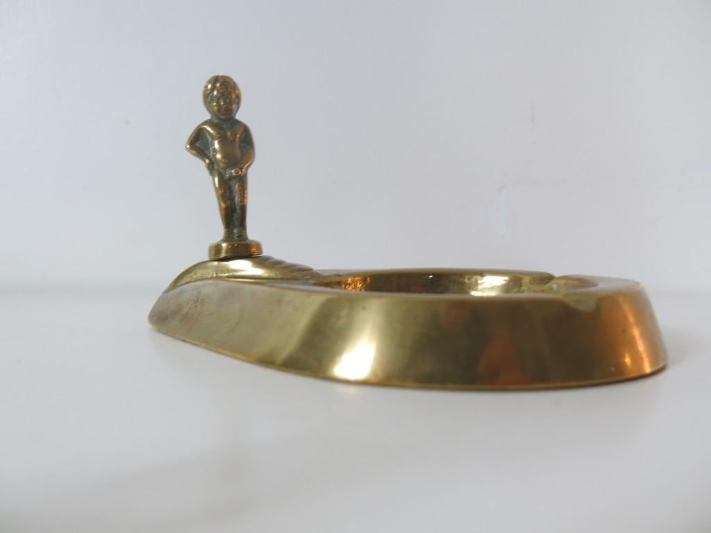 messing Expo 58 Manneken Pis asbak  , Antiek en Kunst, Ophalen of Verzenden