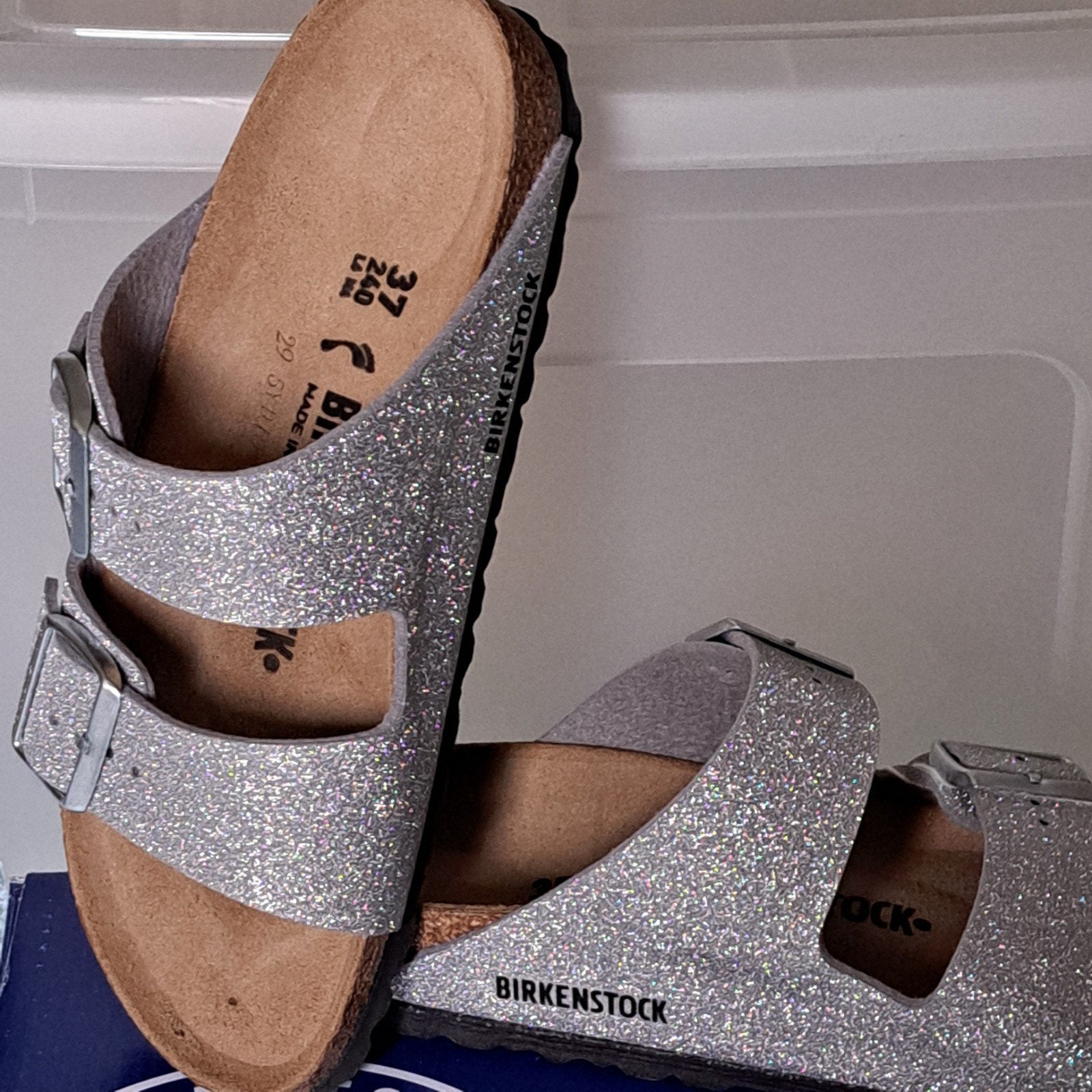 Sandales Birkenstock New Arizona argentées 37, Enlèvement ou Envoi, Neuf