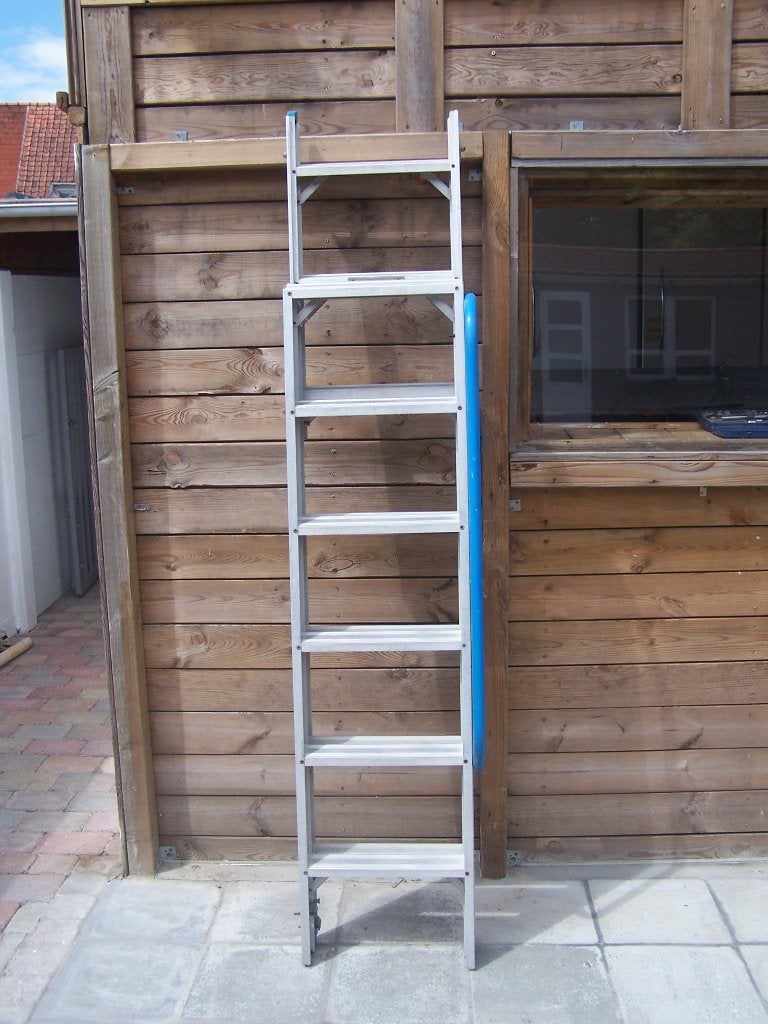 Uitschuifbare aluminium zoldertrap ladder, Ophalen, Gebruikt, Trap, Opvouwbaar of Inschuifbaar