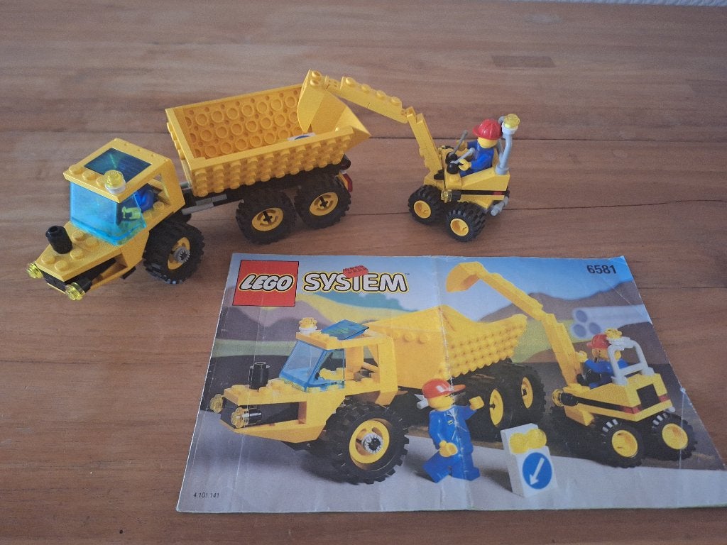 lego town dumper en gravertje 6581, City, Enlèvement ou Envoi, Lego, Ensemble complet