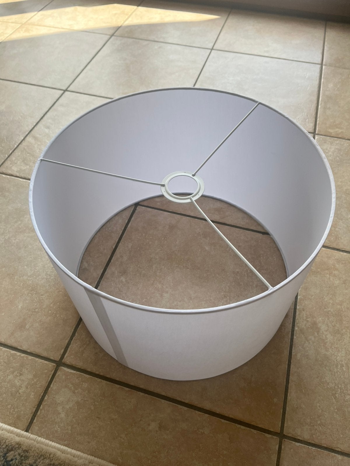Witte lampenkap, 38 cm, Ophalen, Zo goed als nieuw, Wit