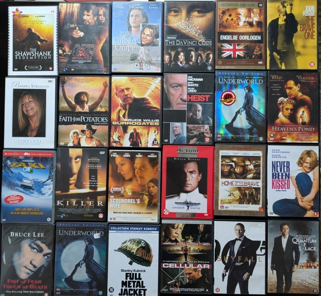 Mooie Partij DVD's (24 st) - Actie, Thriller & Klassiekers, Cd's en Dvd's, Ophalen, Gebruikt, Overige genres