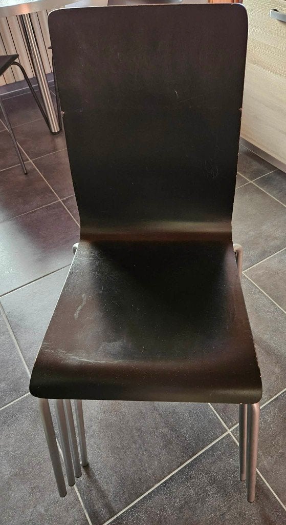 Lot 4 chaises noires IKEA, Enlèvement, Utilisé, Bois, Quatre