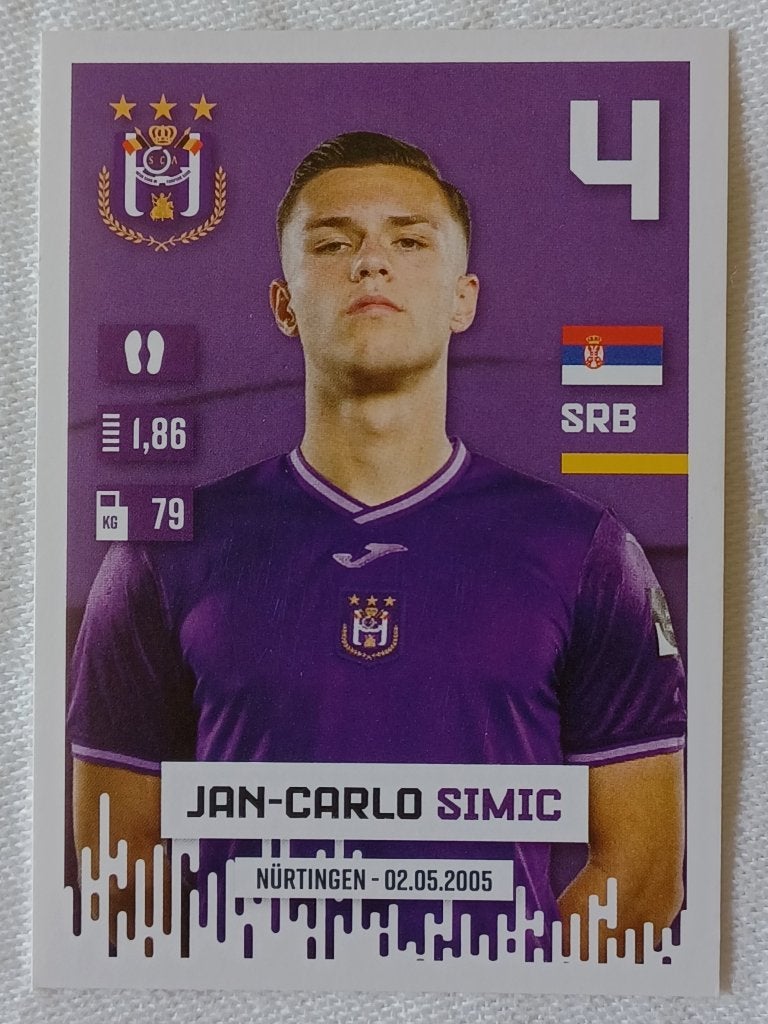 Sticker Jan-Carlo Simić (rookie) - Pro League 2024-2025, Ophalen of Verzenden, Zo goed als nieuw, Sticker