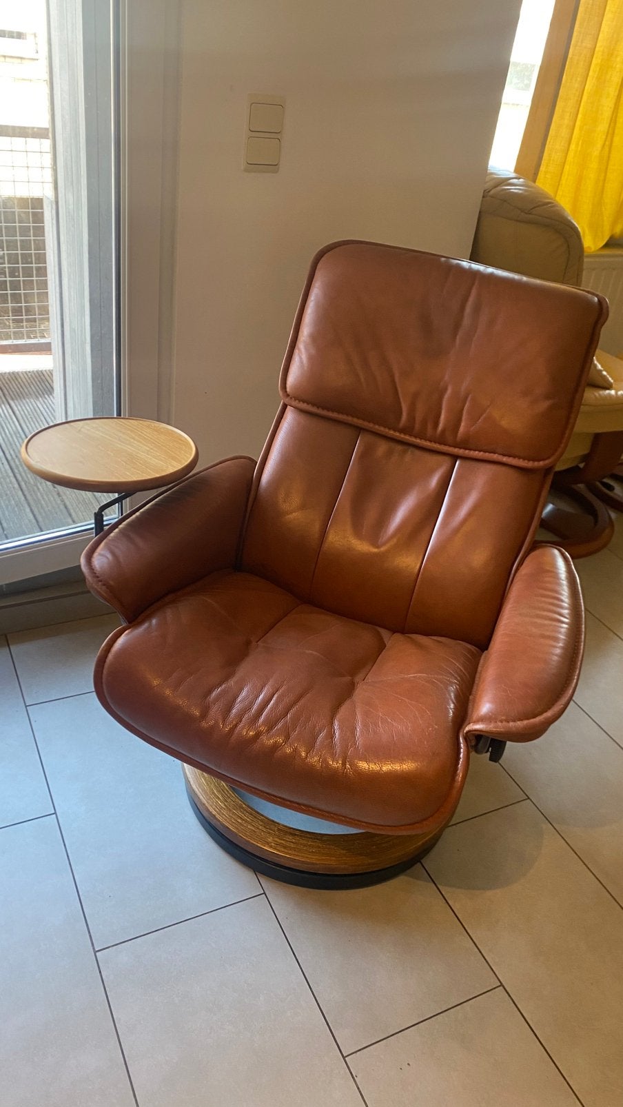 Fauteuil Stressless Relax — Marron — Taille M + table, Maison & Meubles, Enlèvement, Comme neuf