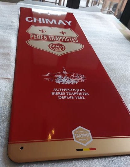 Origineel emaille Chimay trappisten, Ophalen of Verzenden, Zo goed als nieuw