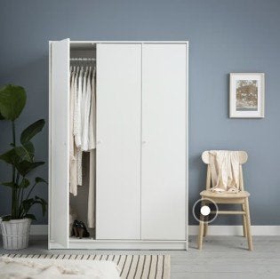 IKEA KLEPPSTAD 3-Door Wardrobe – White, Enlèvement ou Envoi