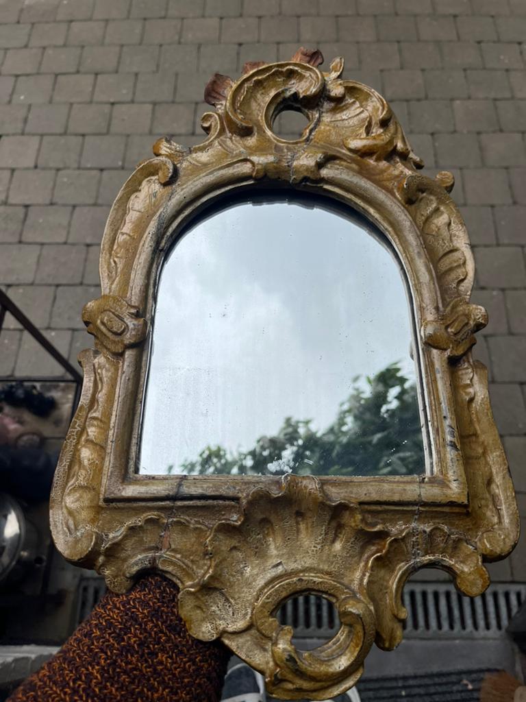 Prachtige oude houten spiegel in rococo/barok stijl, Ophalen