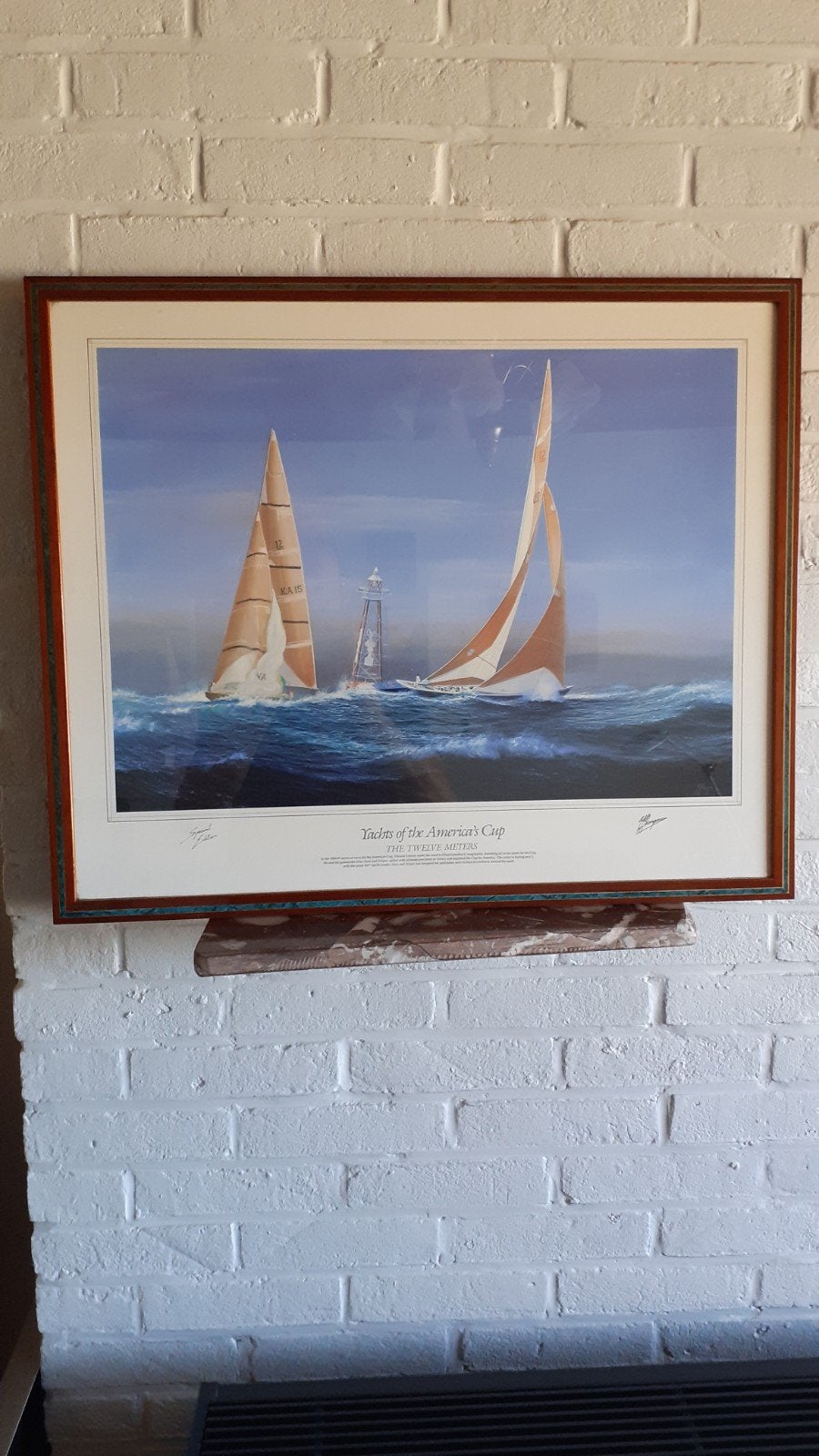 Yachts of the america´s cup., Enlèvement, Signé, Maritime / eau
