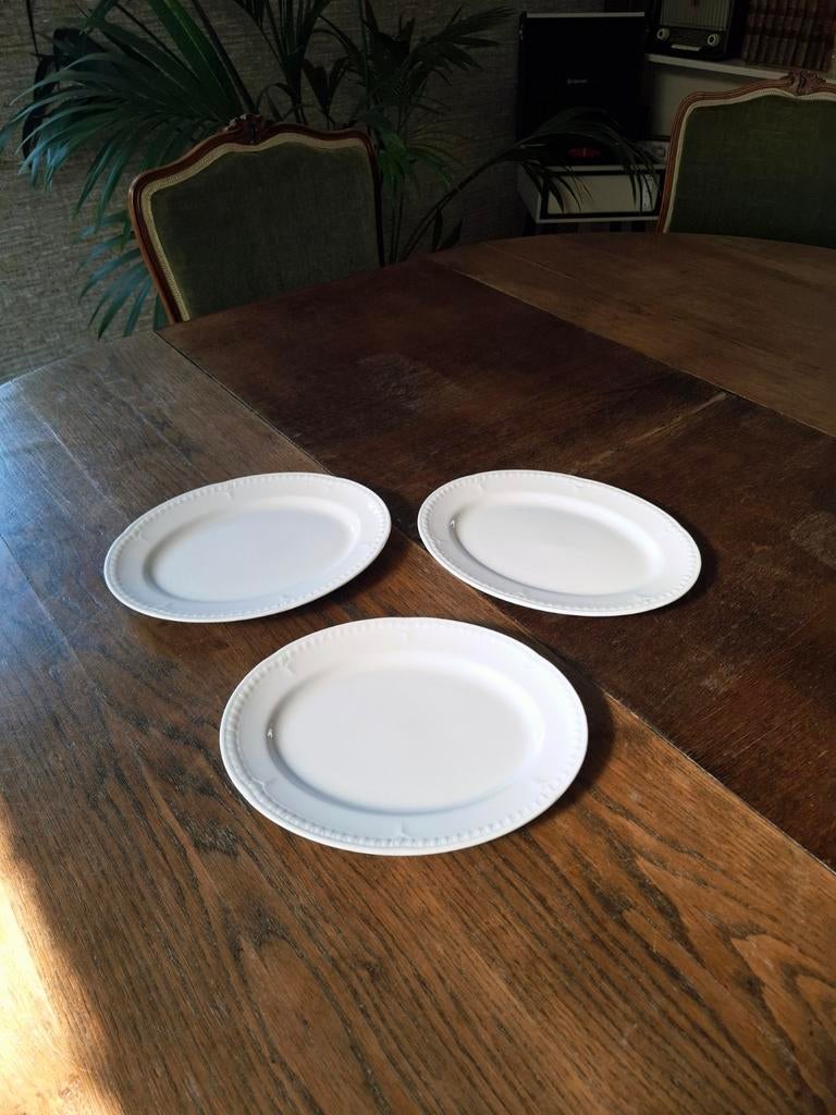 Vintage witte ovale schalen Churchill - set van 3, Antiquités & Art, Enlèvement ou Envoi