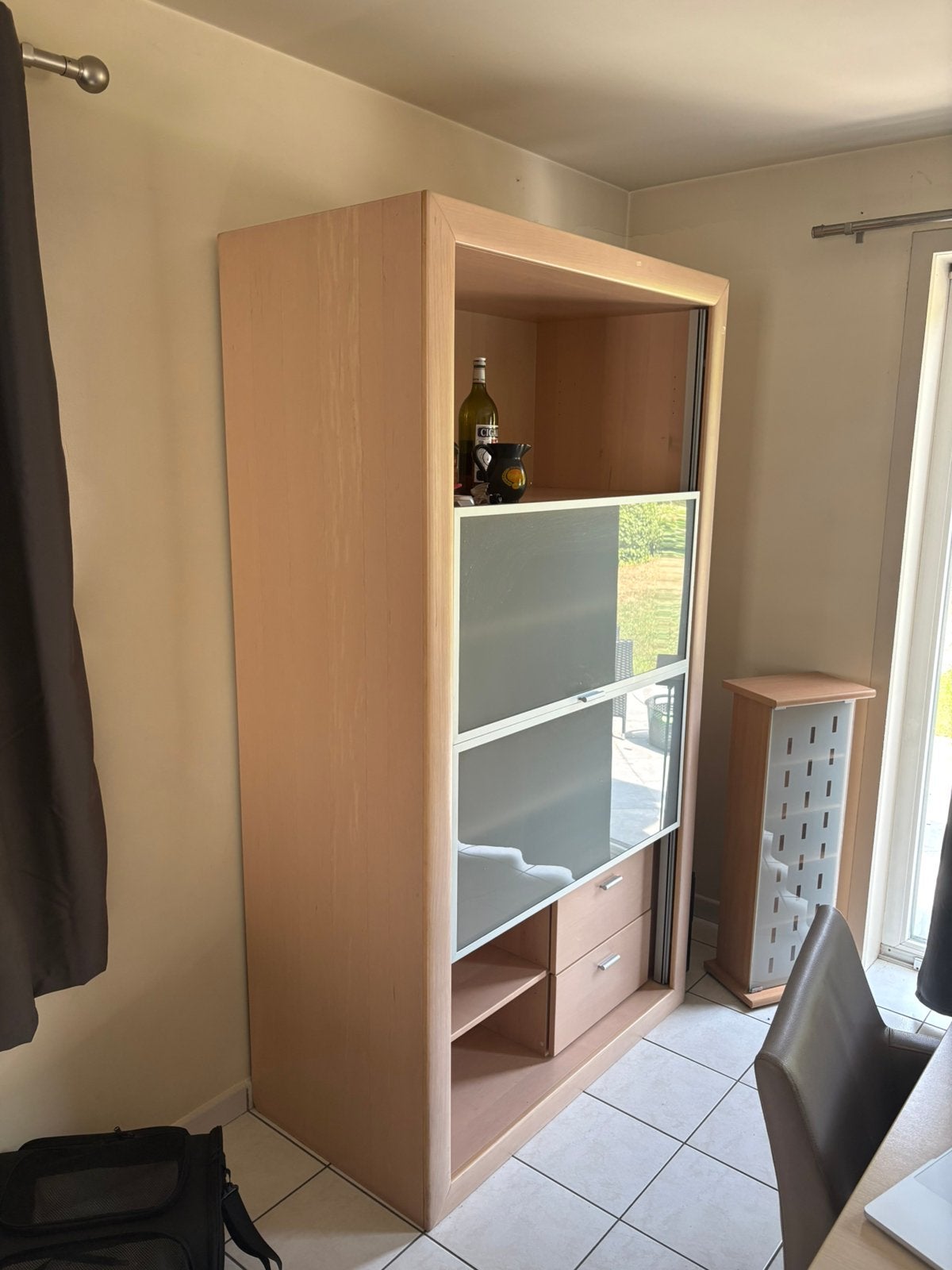Vitrinekast / Livingkast, Huis en Inrichting, Kasten | Vitrinekasten, Ophalen, 200 cm of meer, 75 cm of meer, Zo goed als nieuw