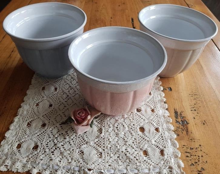 3 Vintage pastel bloempotten, West Germany 2394, Enlèvement ou Envoi