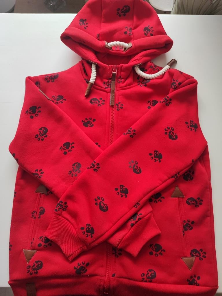 Sweater rood met honden pootjes erop gedrukt mt 36 bodywarme, Ophalen of Verzenden, Rood