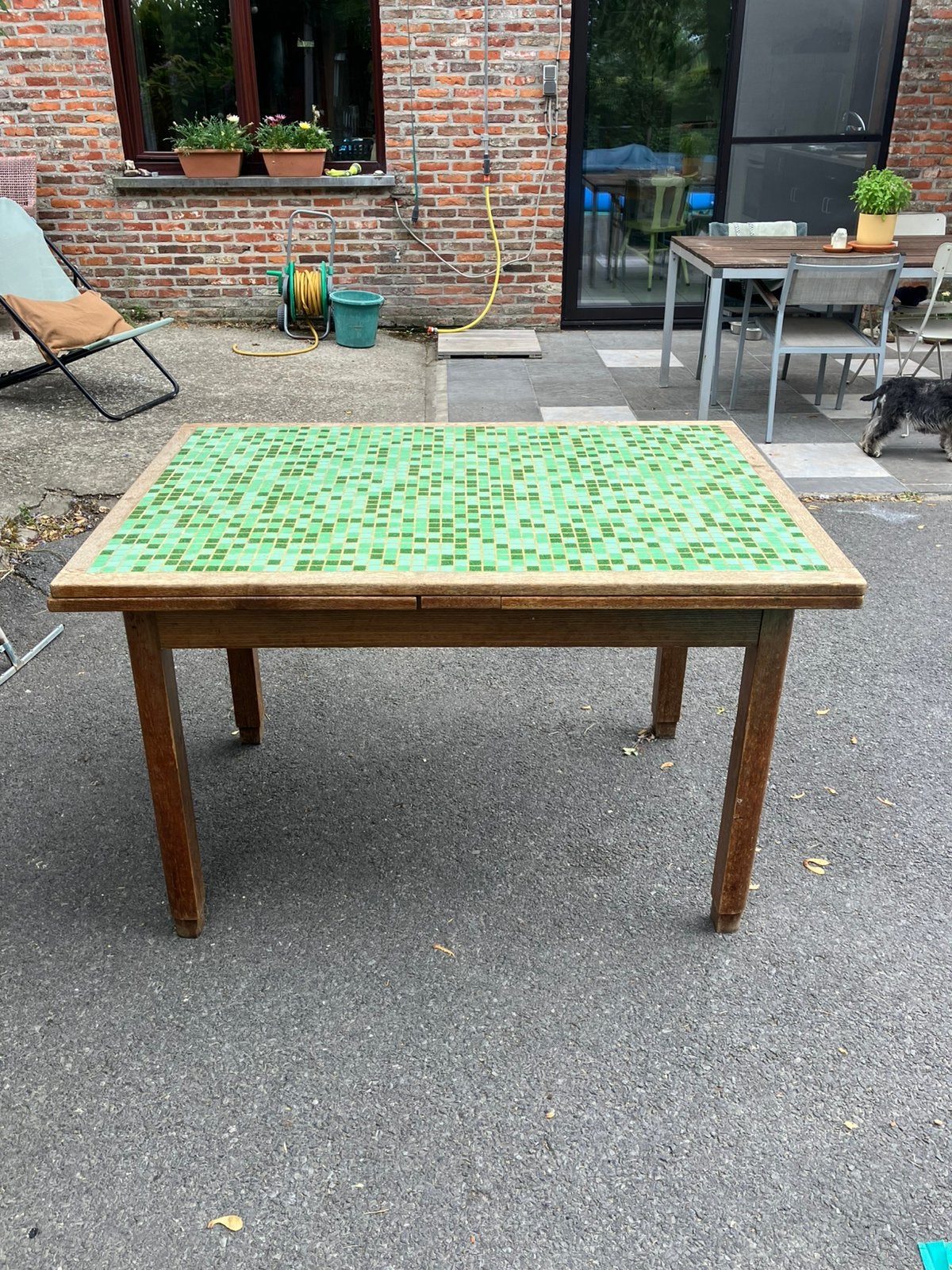 Uitschuifbare eettafel, Ophalen, Gebruikt, 100 tot 150 cm, 50 tot 100 cm