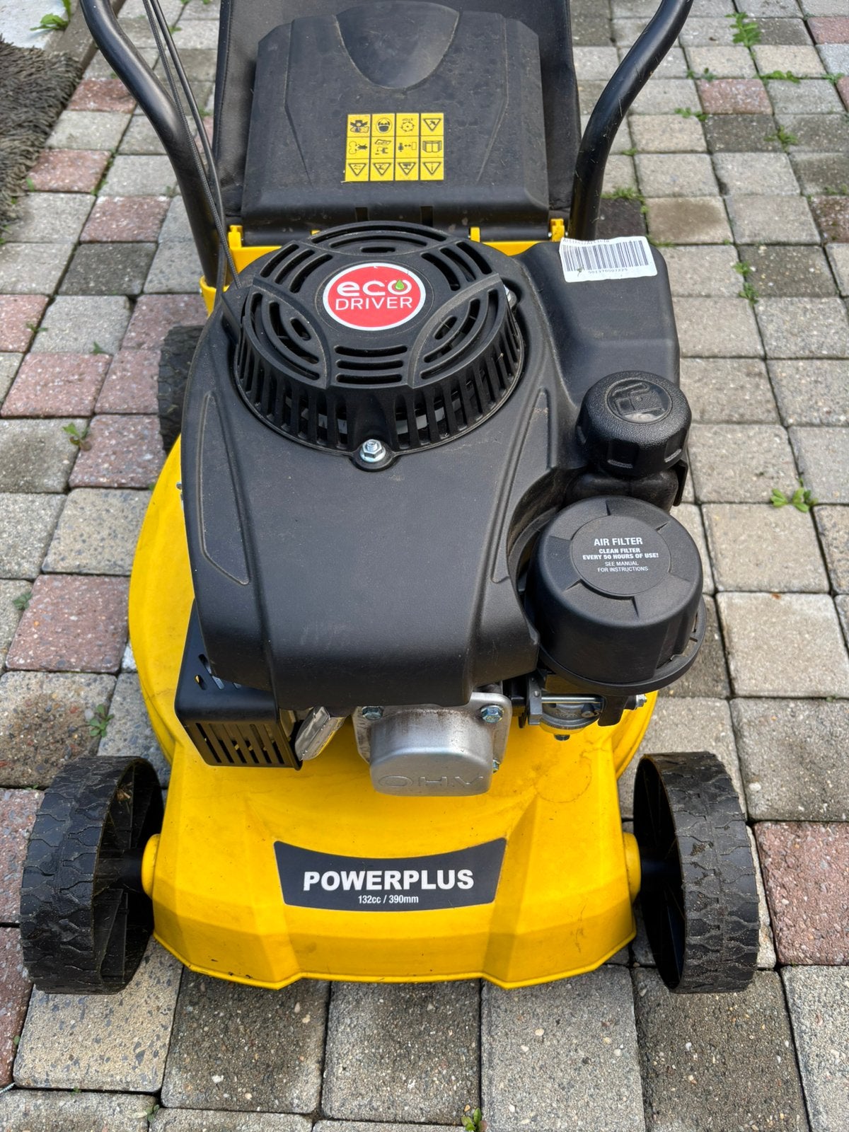 Powerplus grasmaaier, Ophalen, Zo goed als nieuw, 30 t/m 39 cm, Benzine-grasmaaier