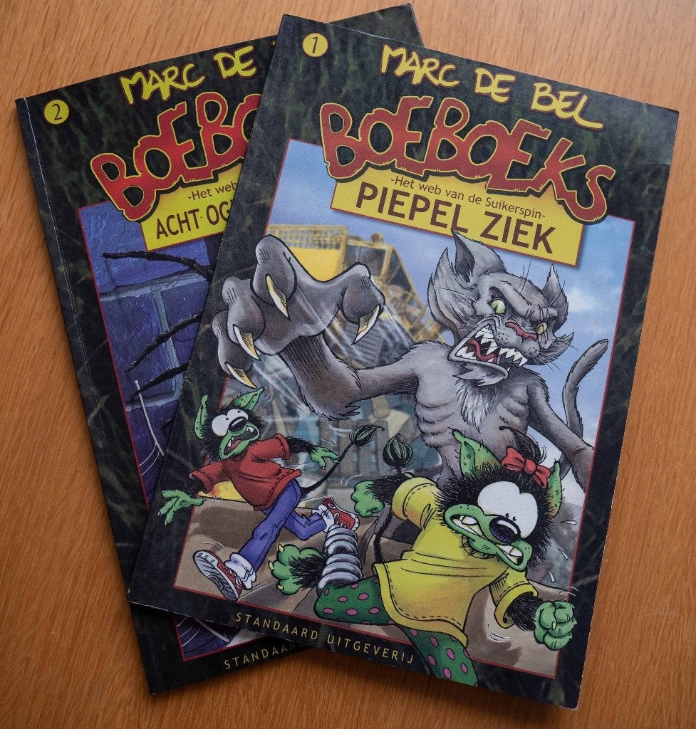 "BOEBOEKS"  deel 1 en 2, Boeken, Ophalen of Verzenden, Zo goed als nieuw, Meerdere stripboeken, MARC DE BEL