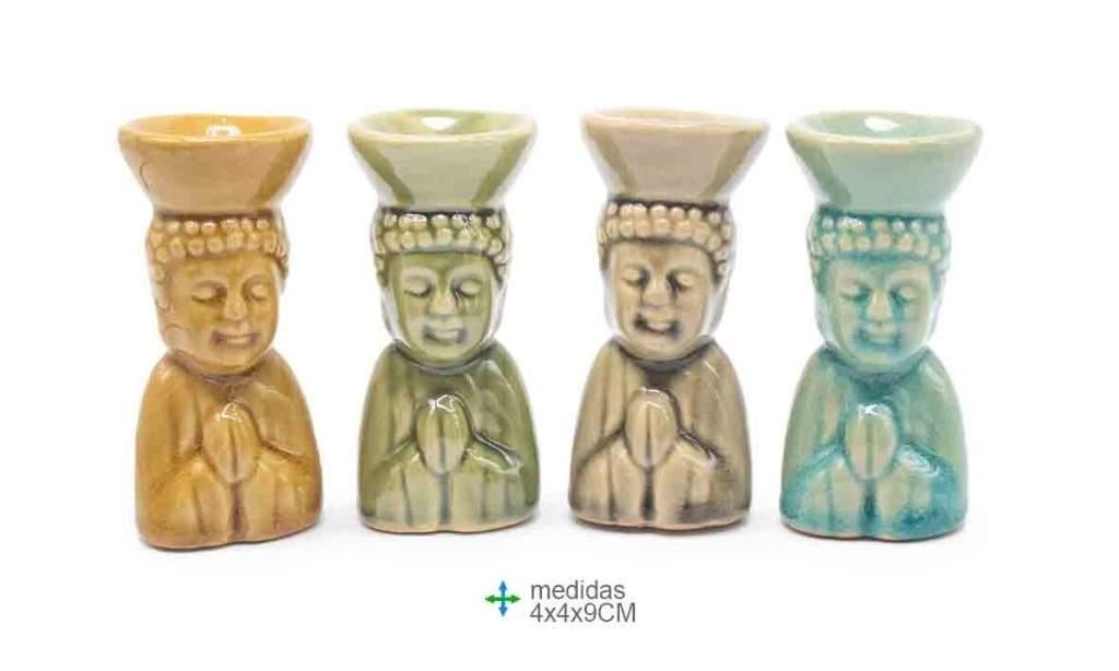 Keramische Wierookhouder Buddha – 4 x 4 x 9 cm (Assorti), Verzenden, Nieuw, Kandelaar