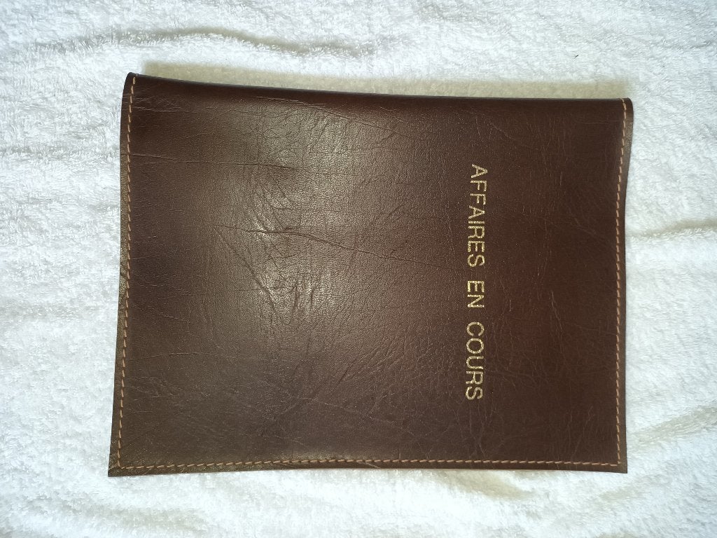 Farde porte document en Cuir A4, Computers en Software, Laptoptassen, Ophalen, 15 inch, Gebruikt, Aktetas