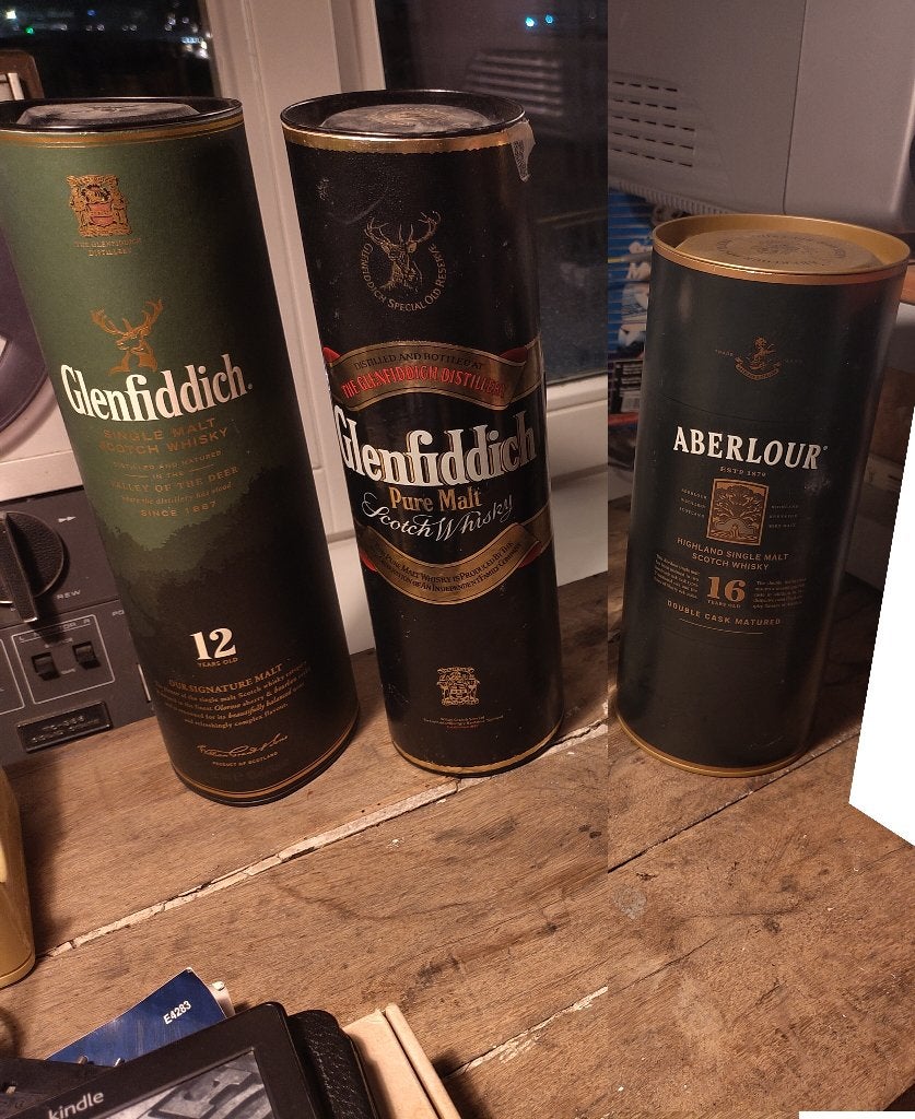 Glenfiddich Aberlour kartonnen koker, Ophalen of Verzenden, Gebruikt, Verpakking
