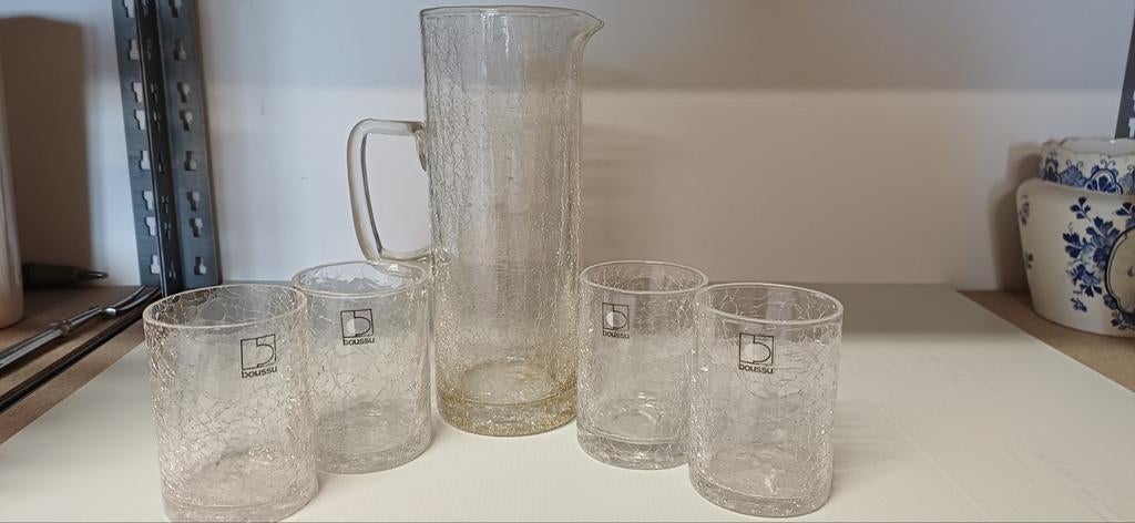 Set vintage boussu craquelé glazen, Enlèvement
