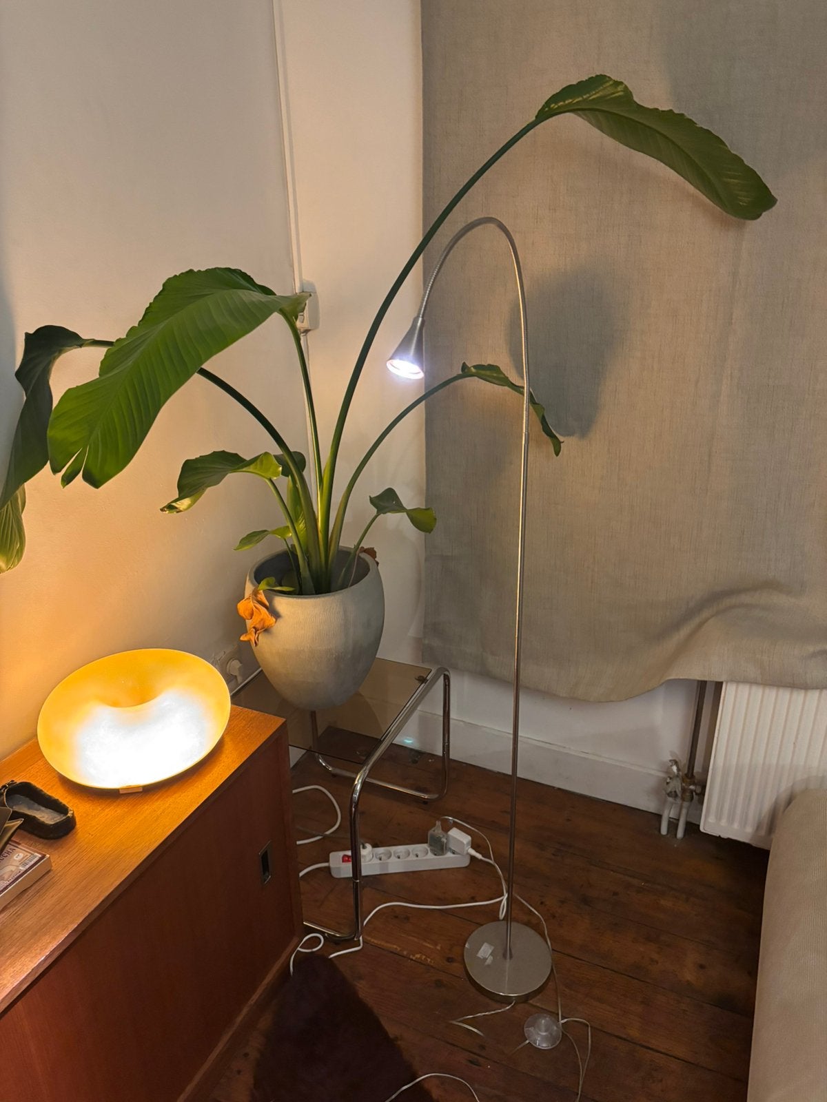 Vintage metalen leeslamp, Huis en Inrichting, Ophalen, Zo goed als nieuw